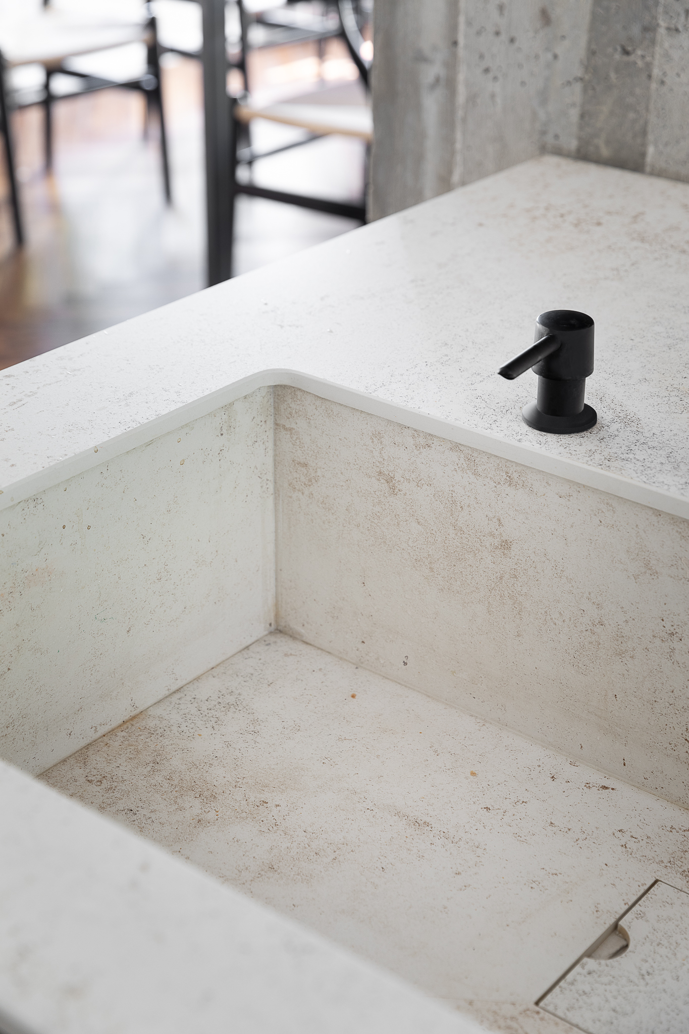 marble countertop and sink